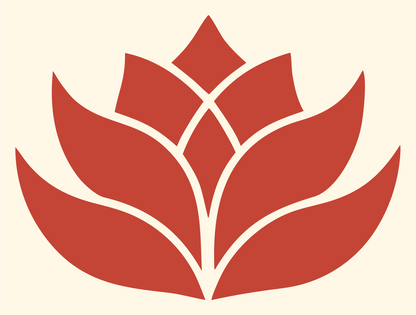 Solid Lotus Blossom Mark #fff8e7/#c44536