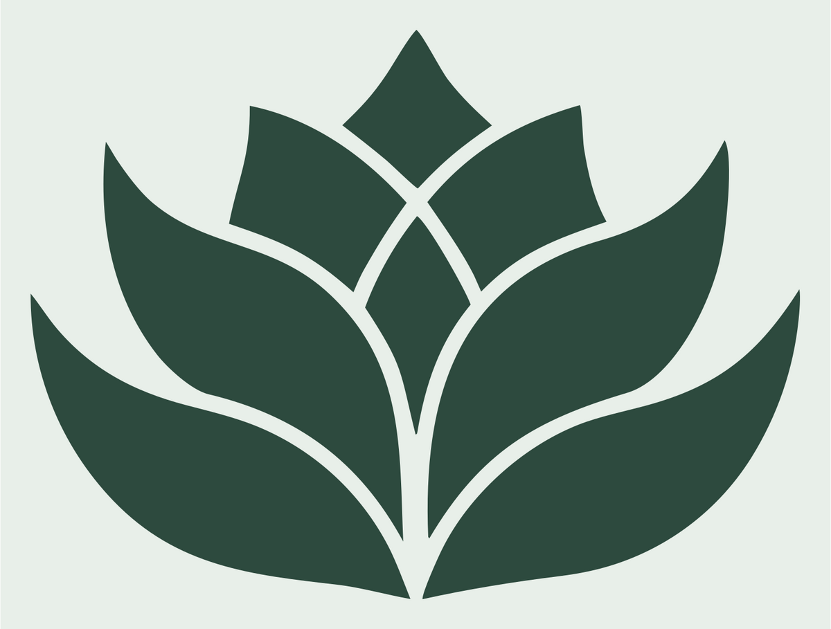 Solid Lotus Blossom Mark #e8efe9/#2d4a3e