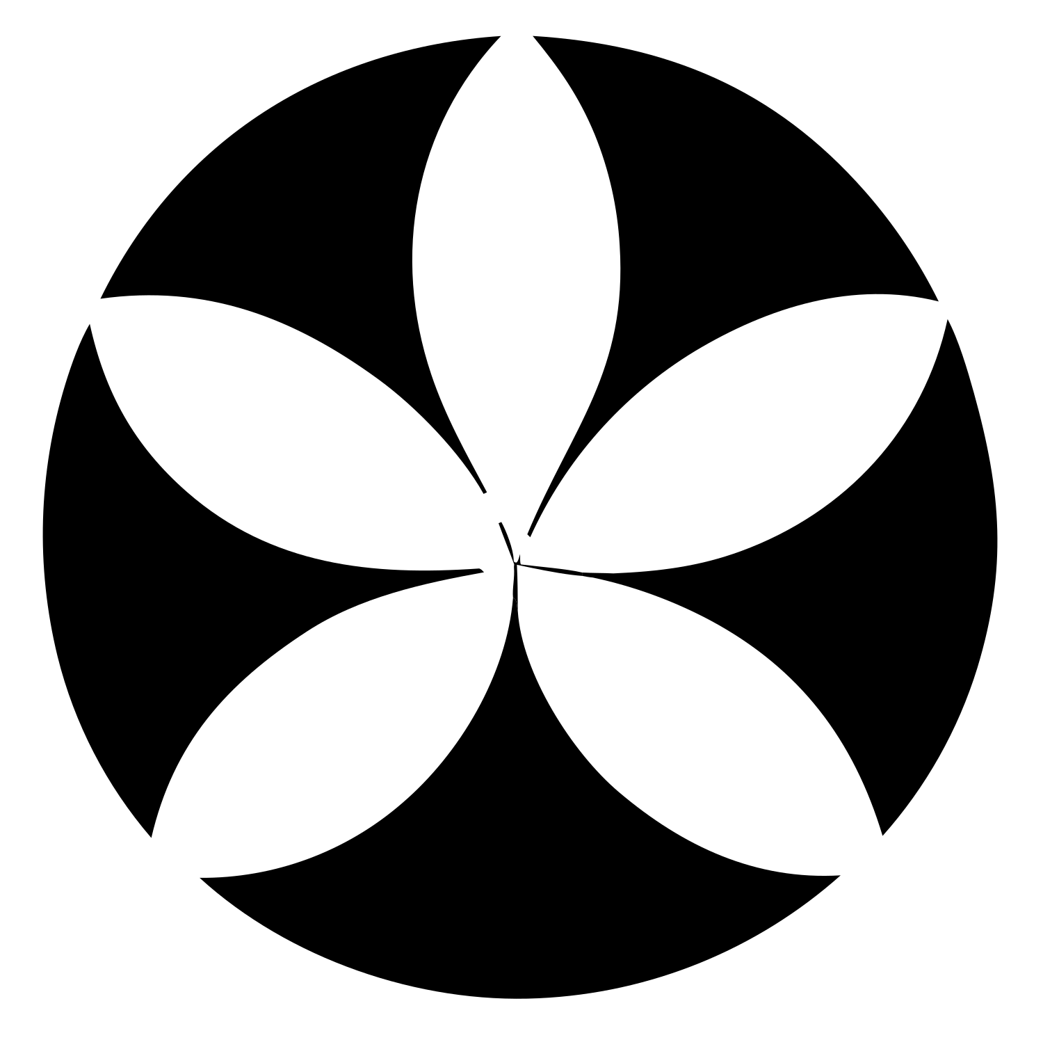 Negative Space Five Petal Lotus Mark #ffffff/#000000