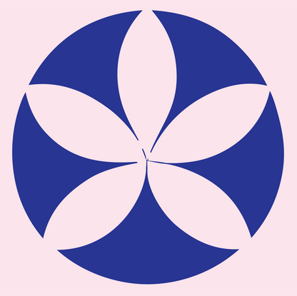 Negative Space Five Petal Lotus Mark #fce4ec/#283593