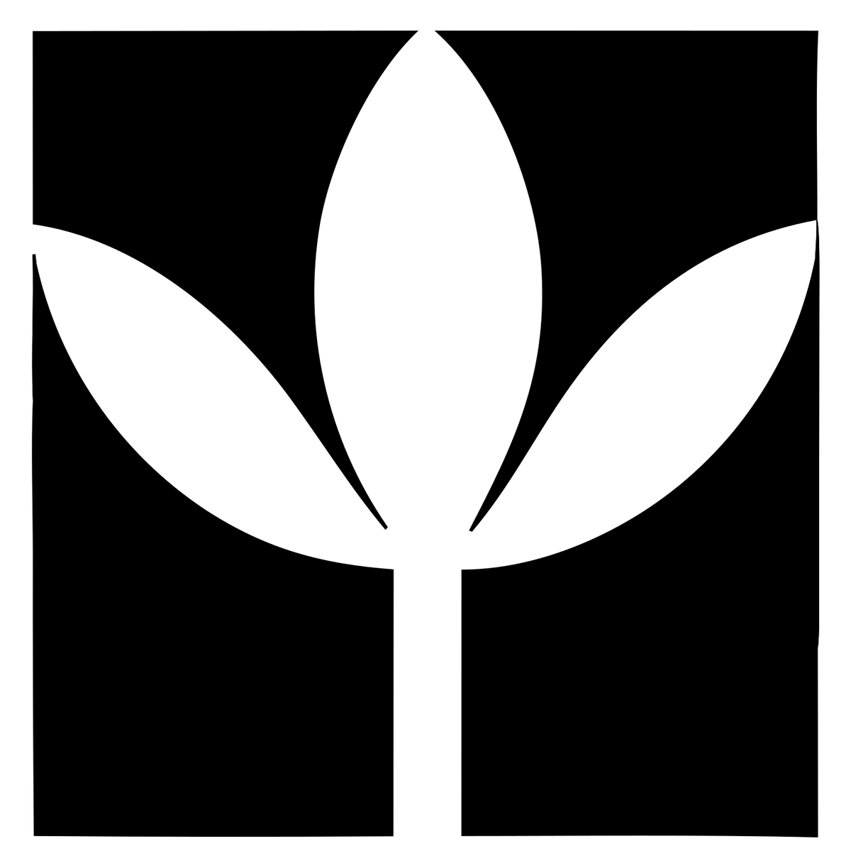 Negative Space Three Petal Lotus Mark #ffffff/#000000