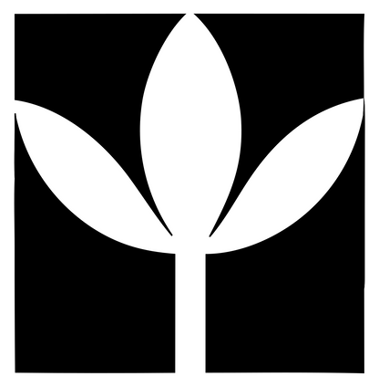 Negative Space Three Petal Lotus Mark #ffffff/#000000