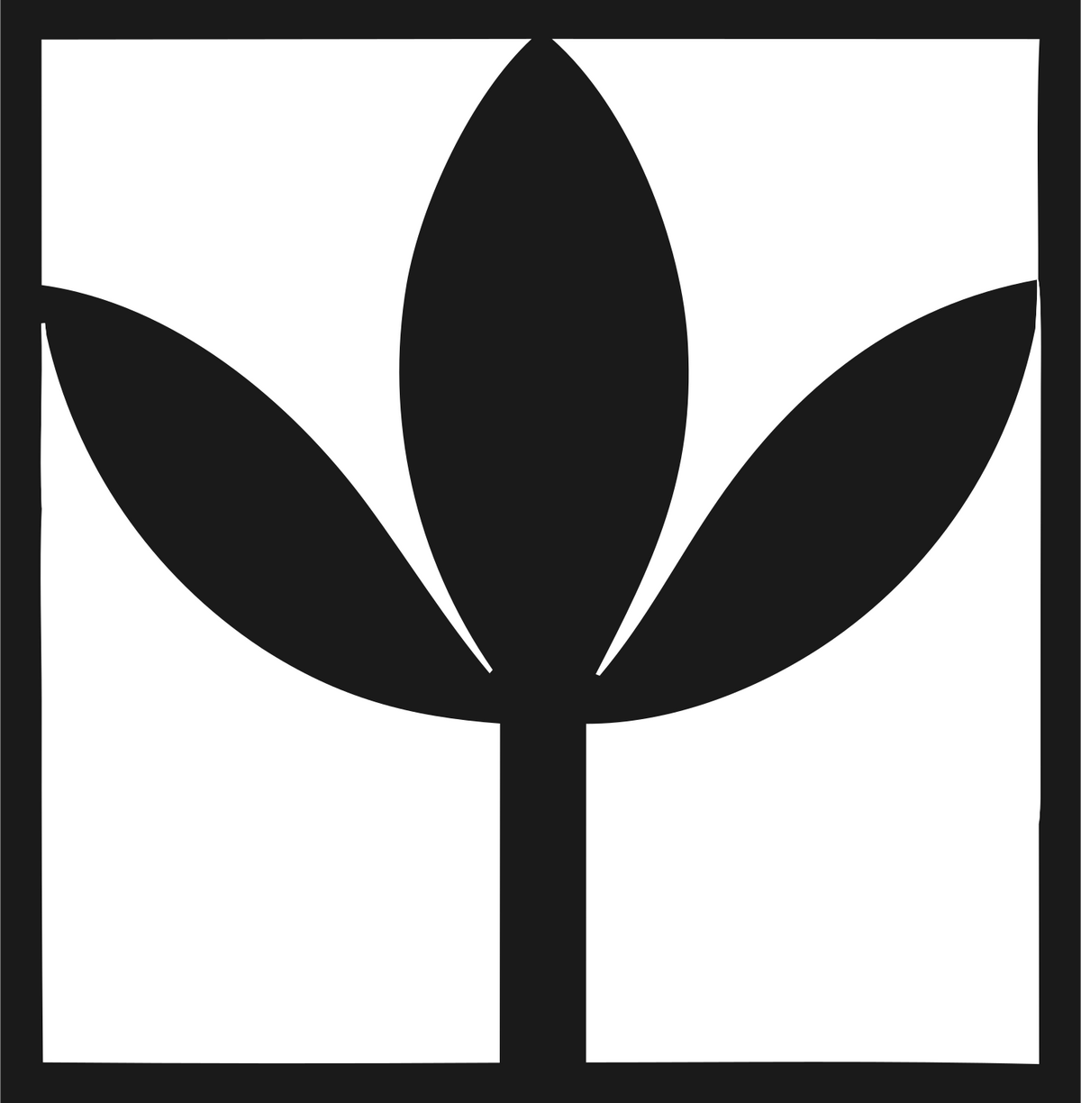 Negative Space Three Petal Lotus Mark #1a1a1a/#ffffff