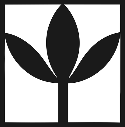 Negative Space Three Petal Lotus Mark #1a1a1a/#ffffff