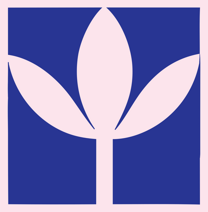 Negative Space Three Petal Lotus Mark #fce4ec/#283593