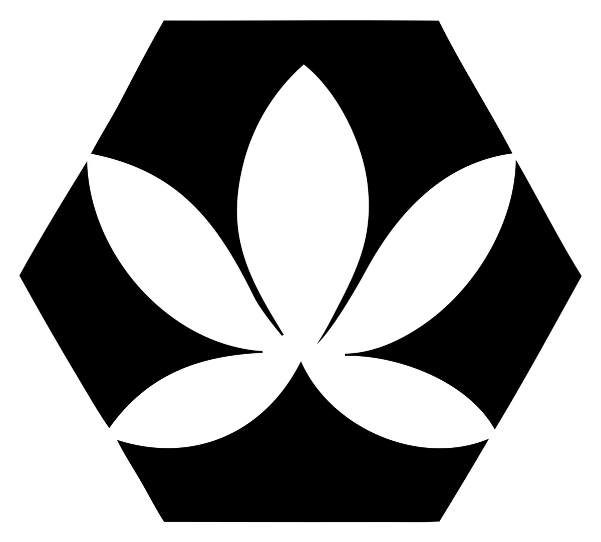 Negative Space Hexagon Lotus Mark #ffffff/#000000