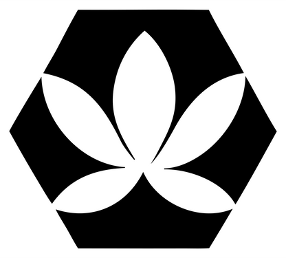 Negative Space Hexagon Lotus Mark #ffffff/#000000