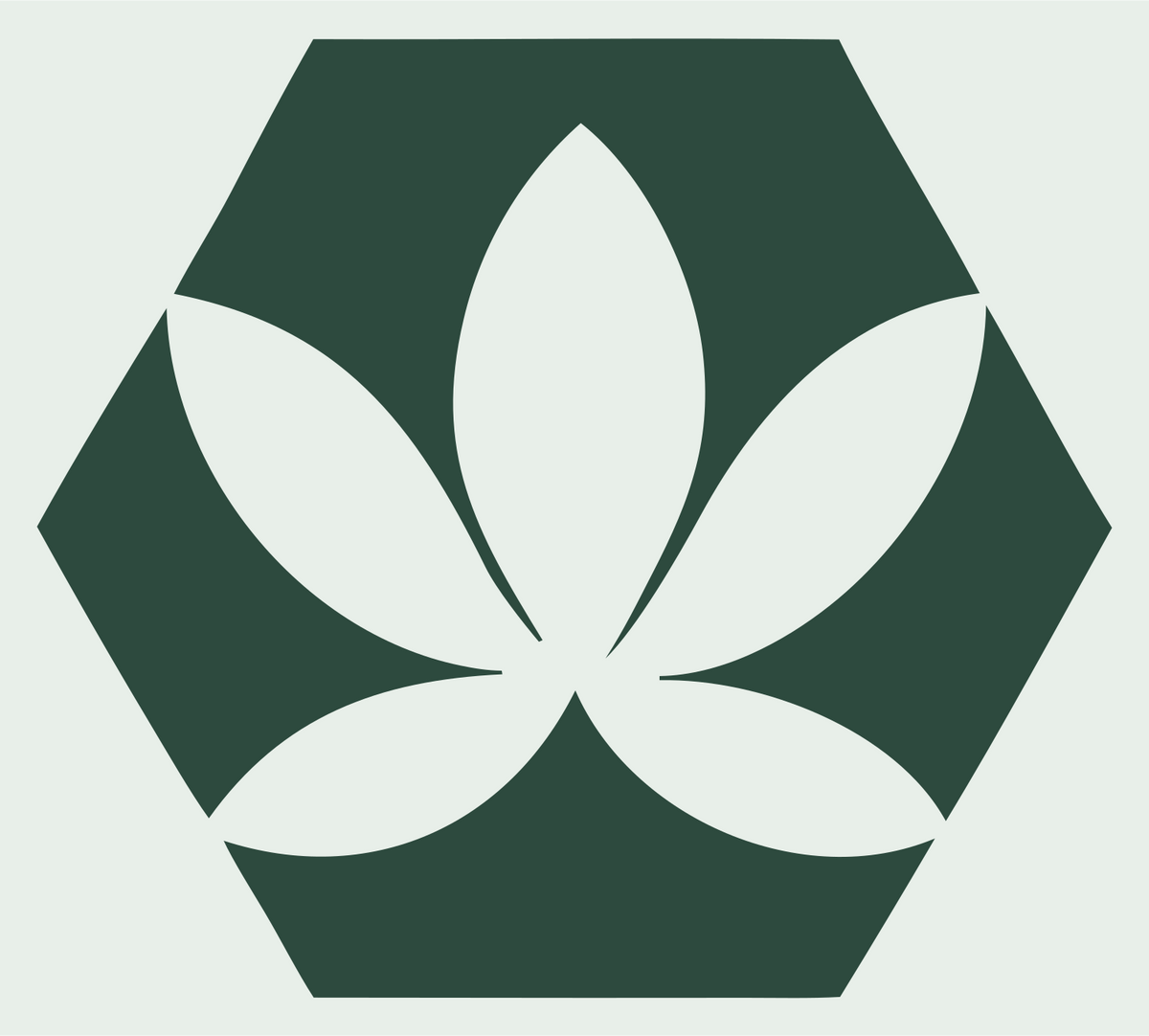 Negative Space Hexagon Lotus Mark #e8efe9/#2d4a3e