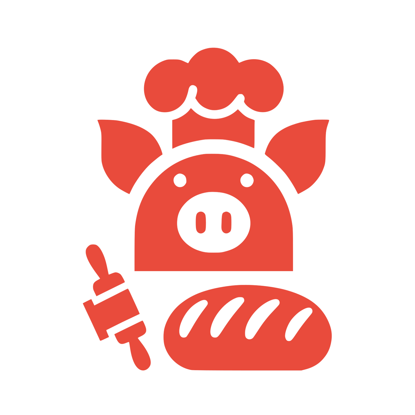Chef Pig Baker Logo #E94B3C