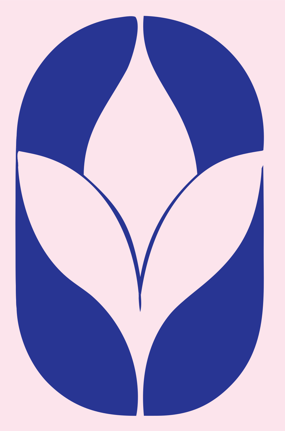 Negative Space Oval Lotus Mark #fce4ec/#283593