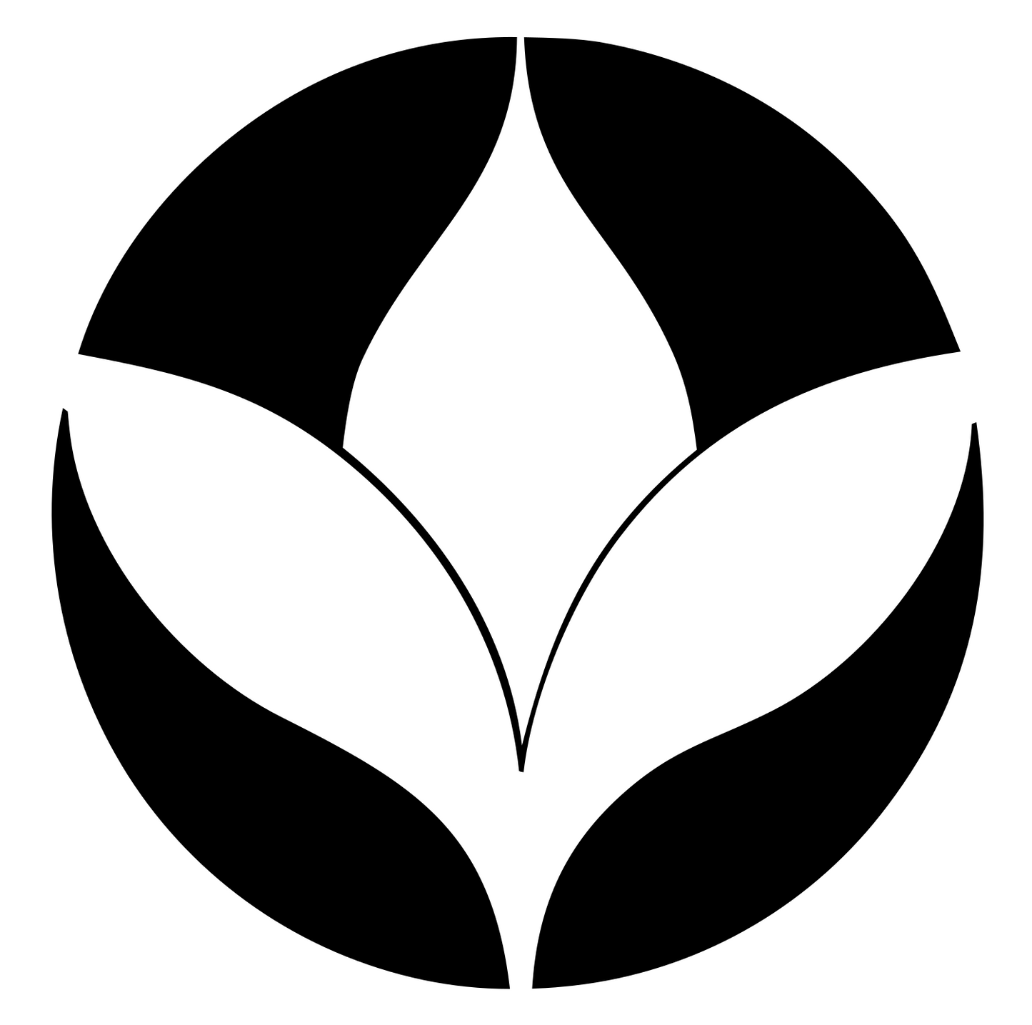 Negative Space Leaf Lotus Badge #ffffff/#000000