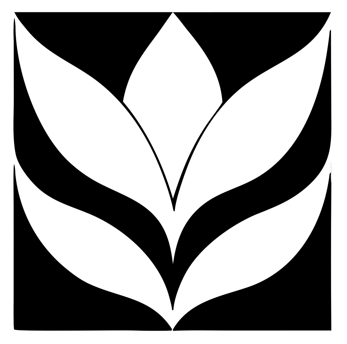 Negative Space Leaf Lotus Mark #ffffff/#000000