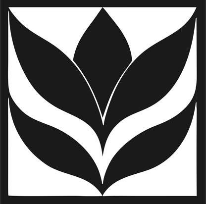 Negative Space Leaf Lotus Mark #1a1a1a/#ffffff