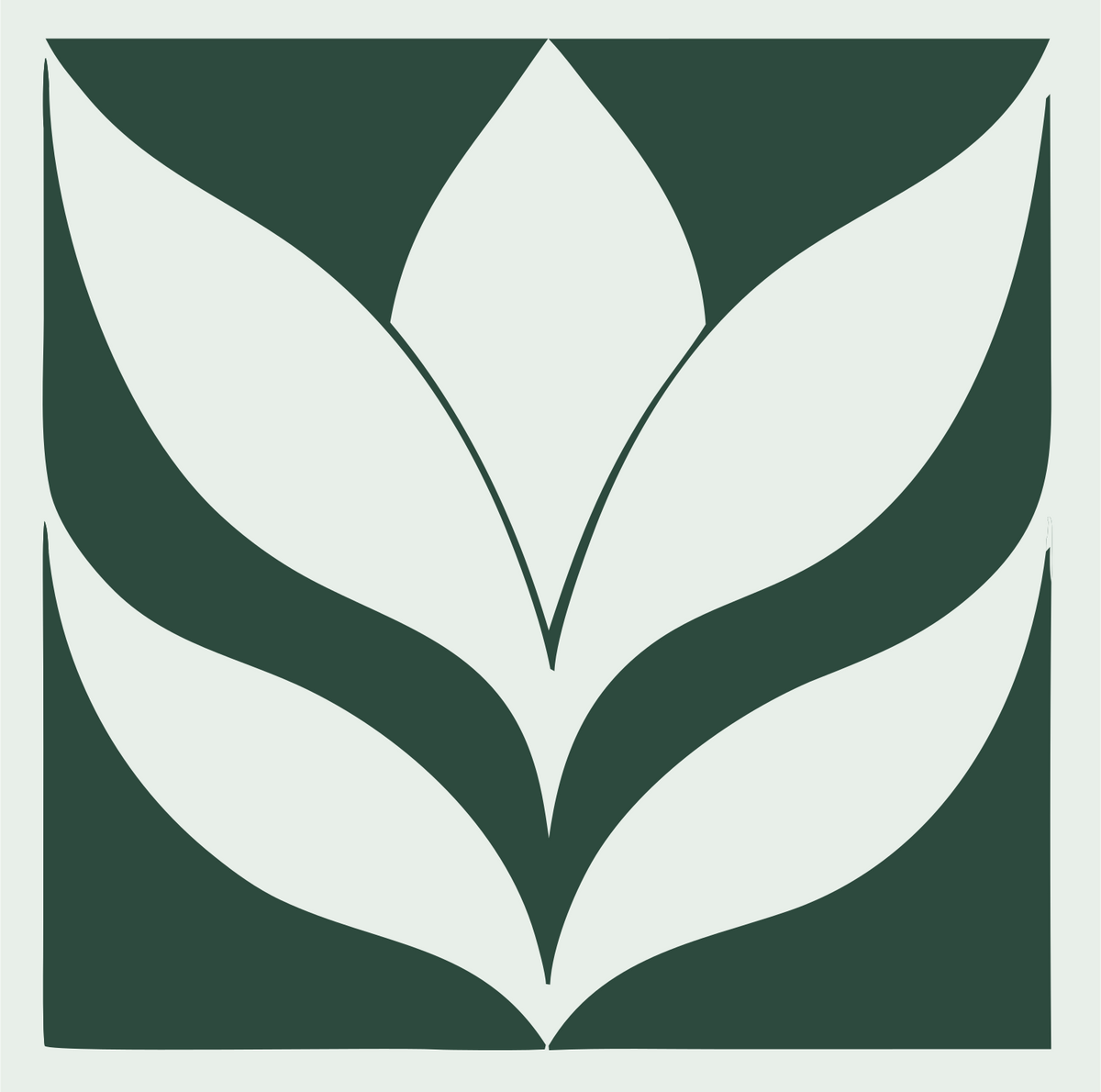 Negative Space Leaf Lotus Mark #e8efe9/#2d4a3e