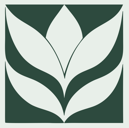 Negative Space Leaf Lotus Mark #e8efe9/#2d4a3e