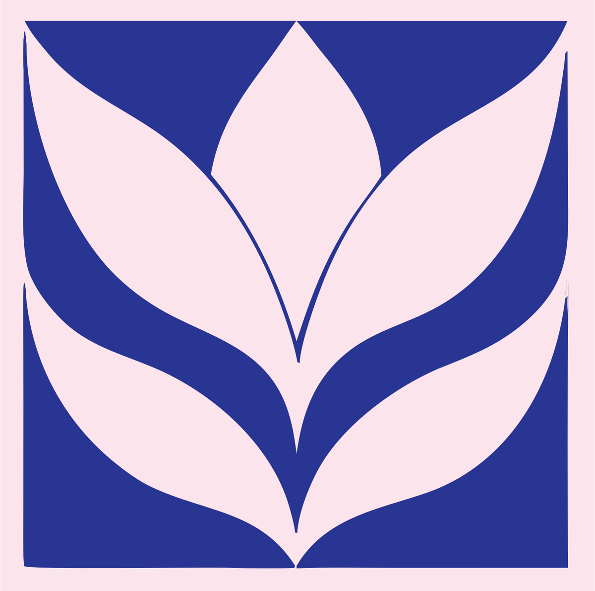 Negative Space Leaf Lotus Mark #fce4ec/#283593
