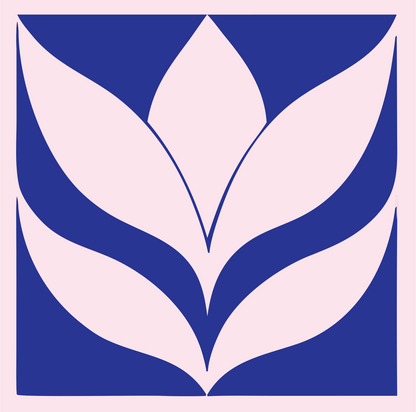 Negative Space Leaf Lotus Mark #fce4ec/#283593