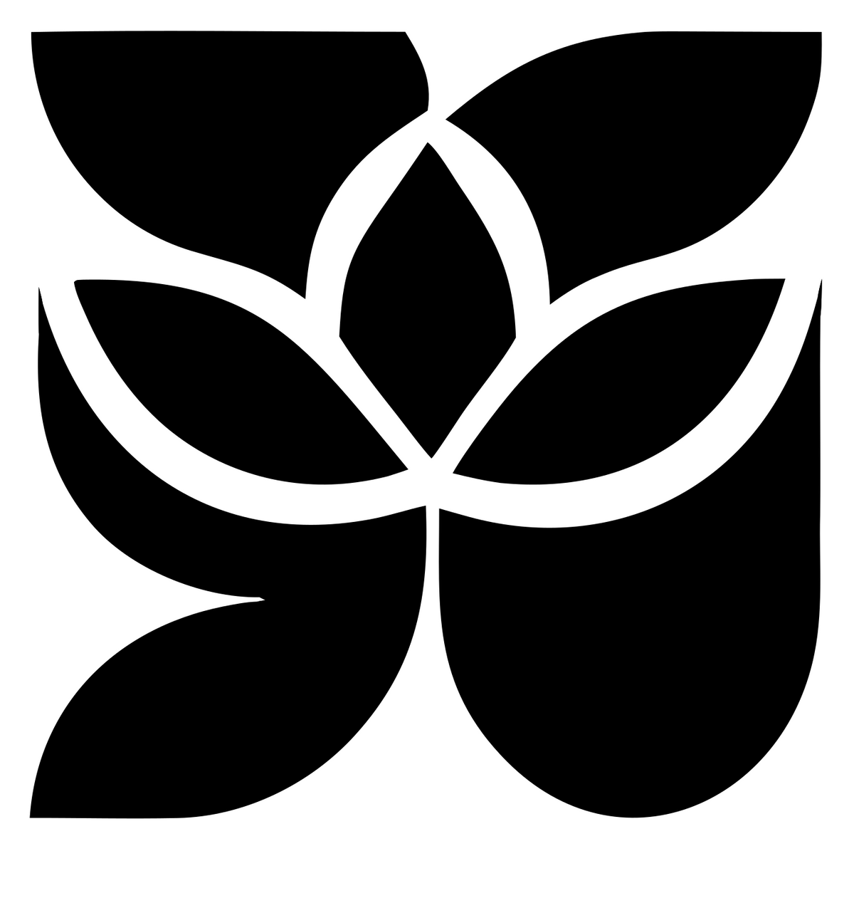 Negative Space Lotus Leaf Badge #ffffff/#000000