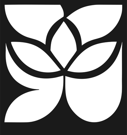 Negative Space Lotus Leaf Badge #1a1a1a/#ffffff