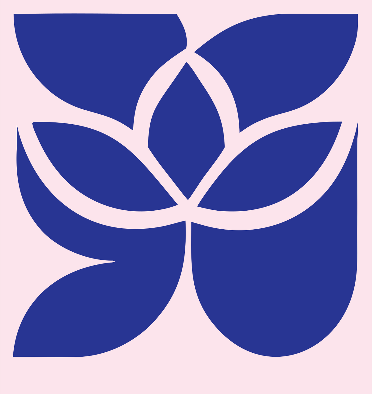 Negative Space Lotus Leaf Badge #fce4ec/#283593