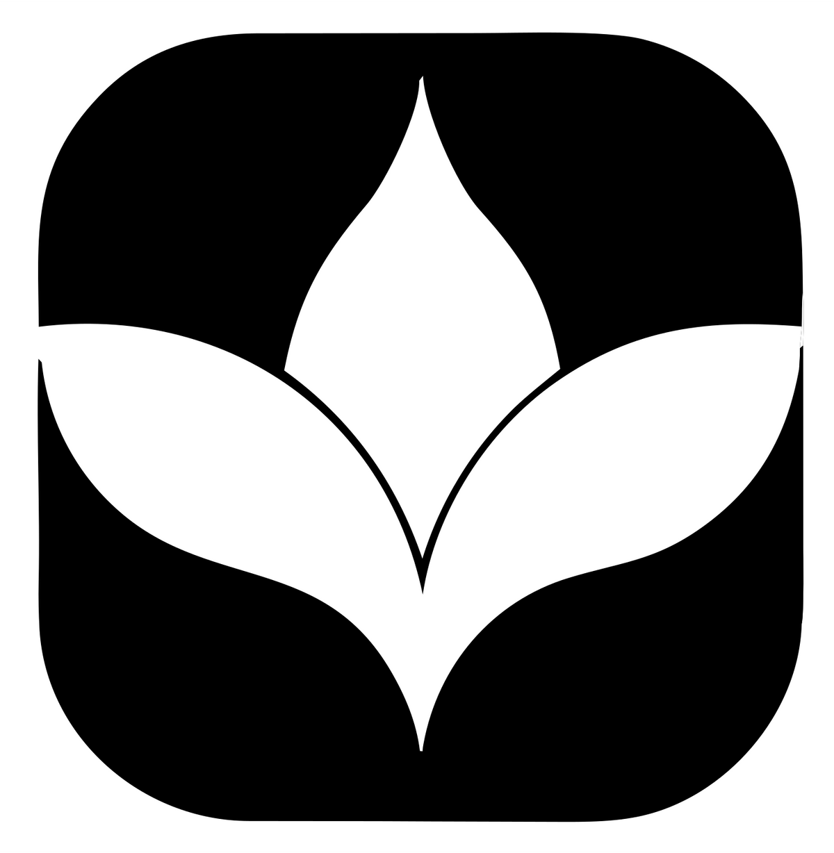 Negative Space Lotus Rounded Badge #ffffff/#000000