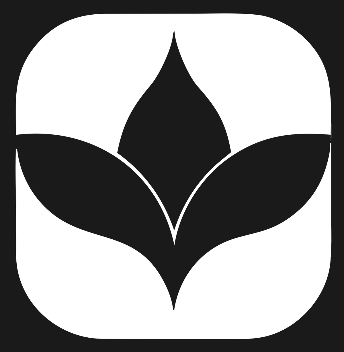 Negative Space Lotus Rounded Badge #1a1a1a/#ffffff