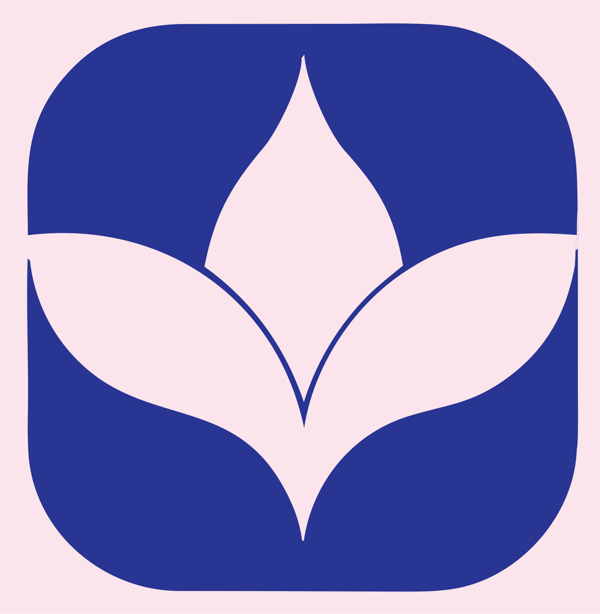Negative Space Lotus Rounded Badge #fce4ec/#283593