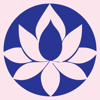 Negative Space Lotus Circle Icon #fce4ec/#283593
