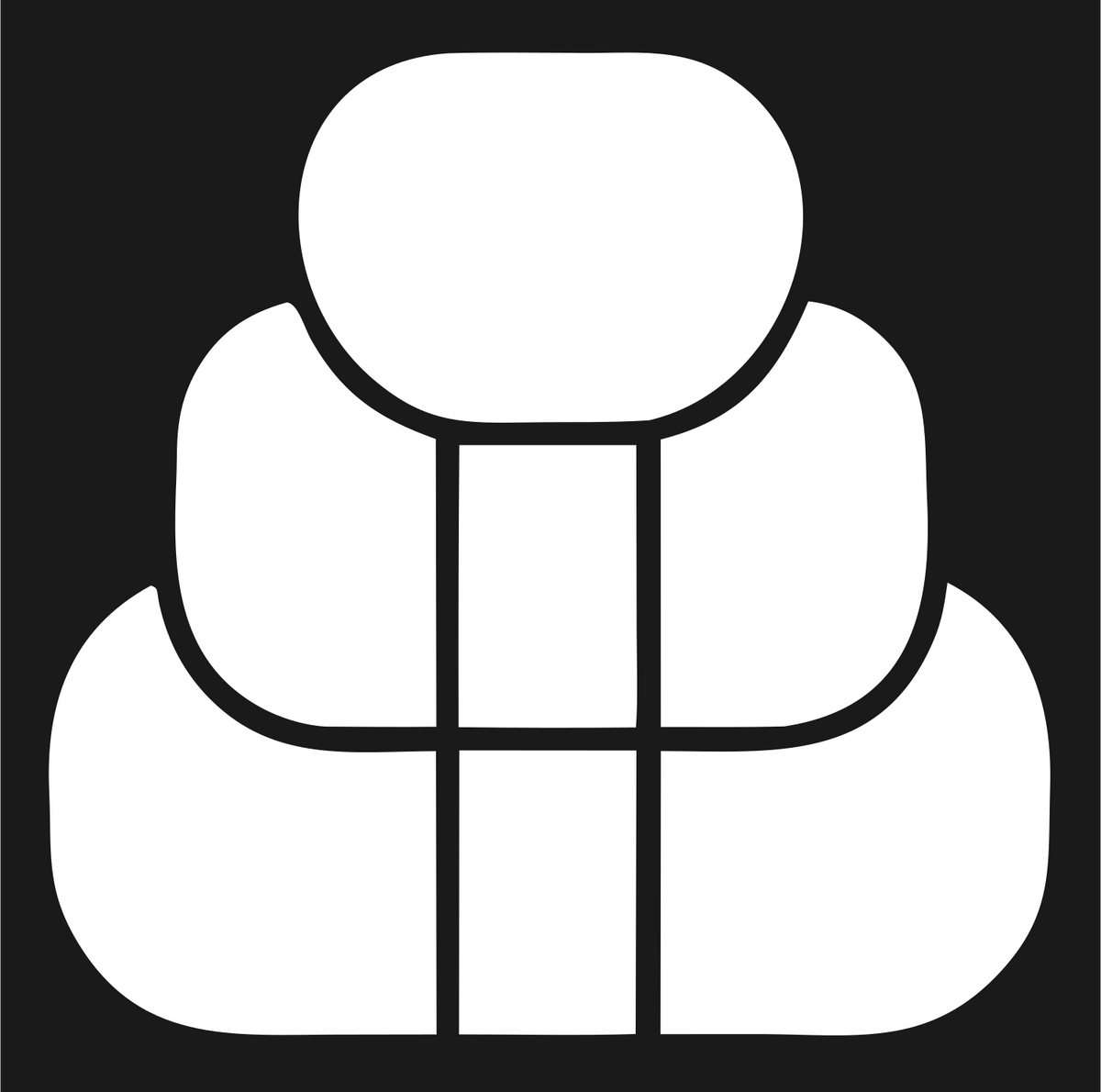 Chunky Lotus Bud Icon #1a1a1a/#ffffff