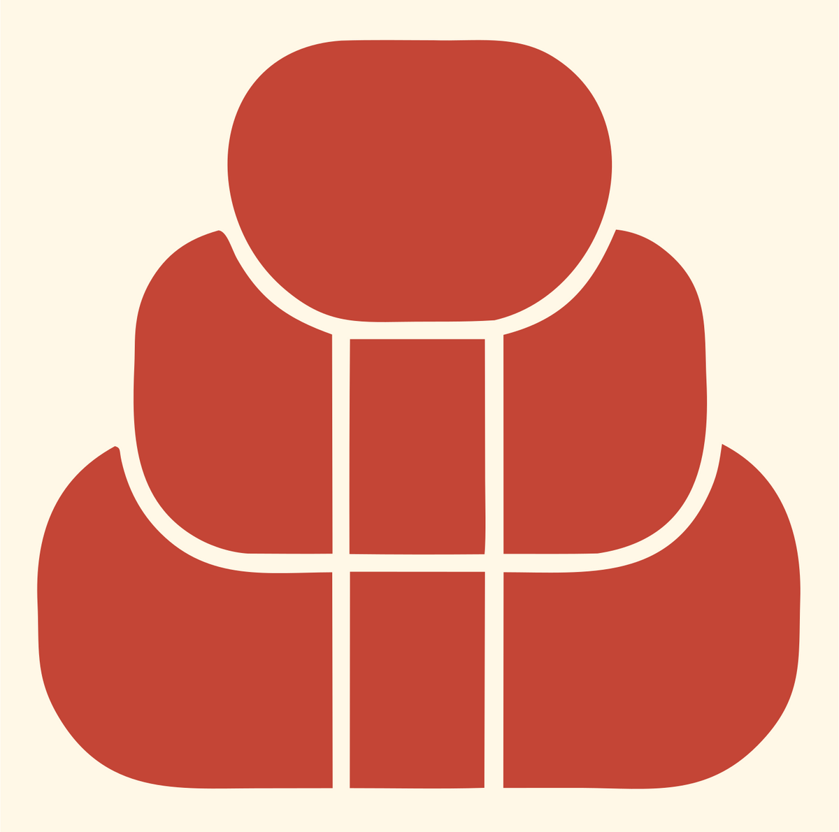 Chunky Lotus Bud Icon #fff8e7/#c44536