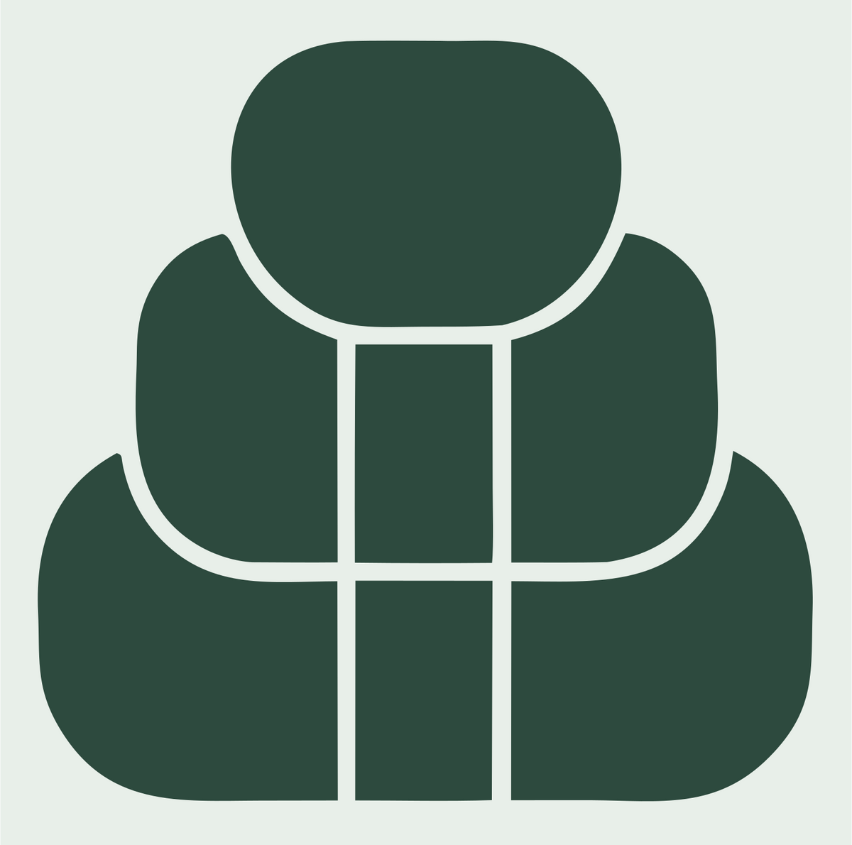 Chunky Lotus Bud Icon #e8efe9/#2d4a3e