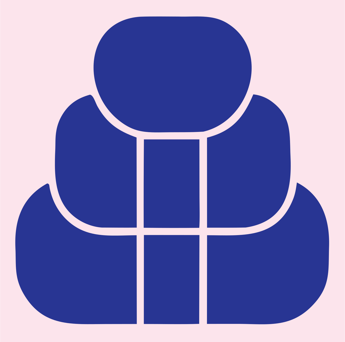 Chunky Lotus Bud Icon #fce4ec/#283593