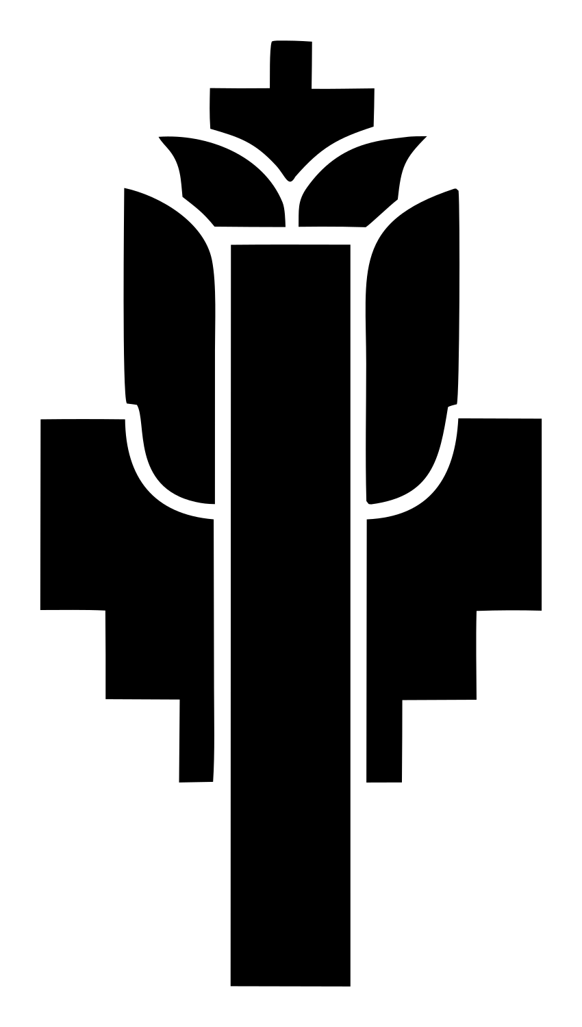 Art Deco Lotus Tower Emblem #ffffff/#000000