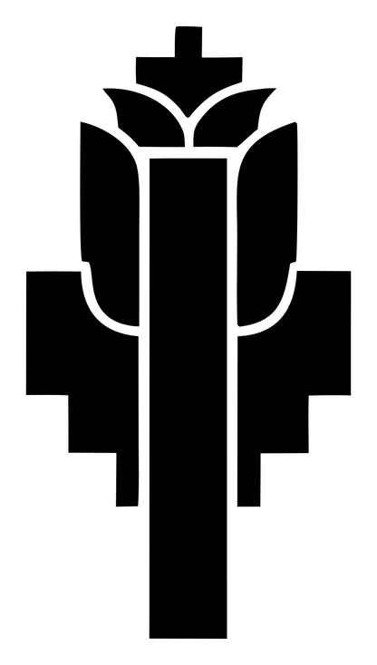 Art Deco Lotus Tower Emblem #ffffff/#000000