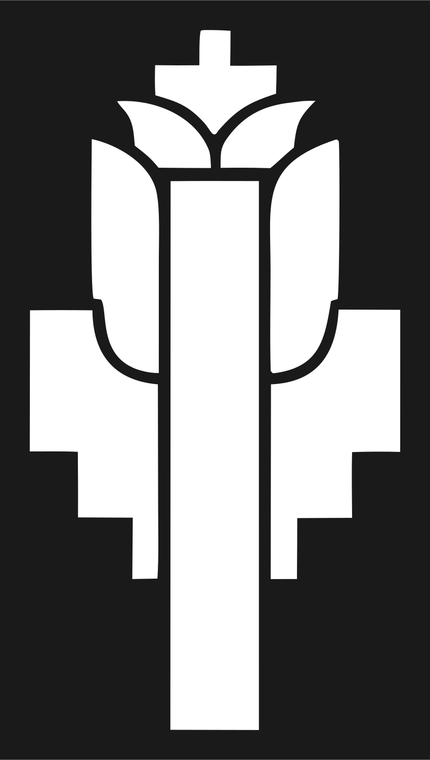 Art Deco Lotus Tower Emblem #1a1a1a/#ffffff