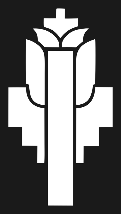 Art Deco Lotus Tower Emblem #1a1a1a/#ffffff