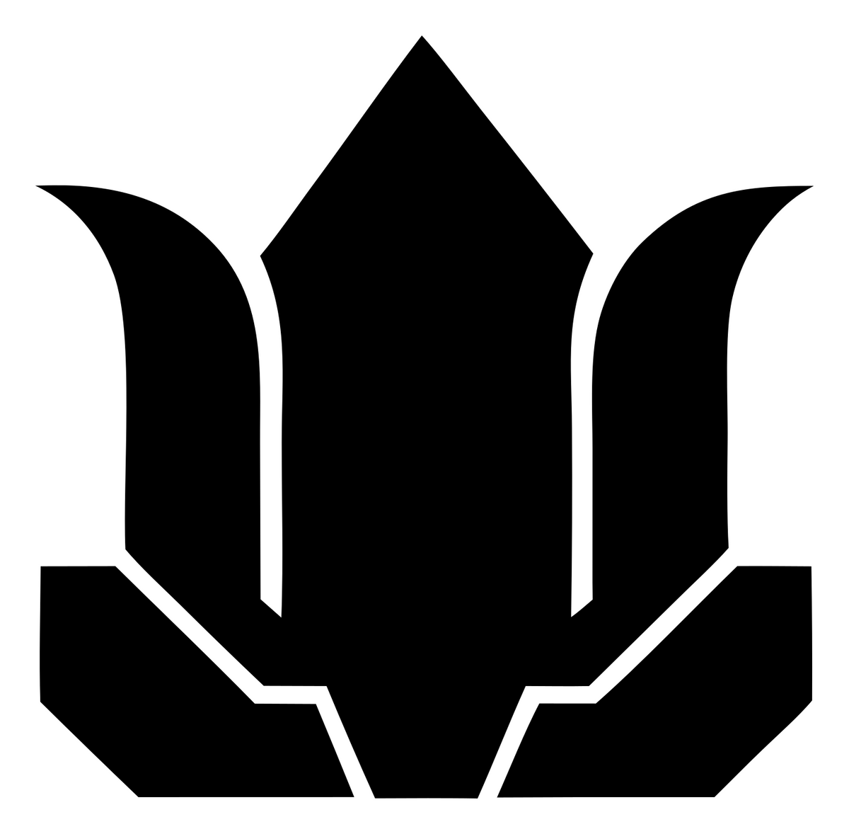 Chunky Lotus Silhouette Badge #ffffff/#000000