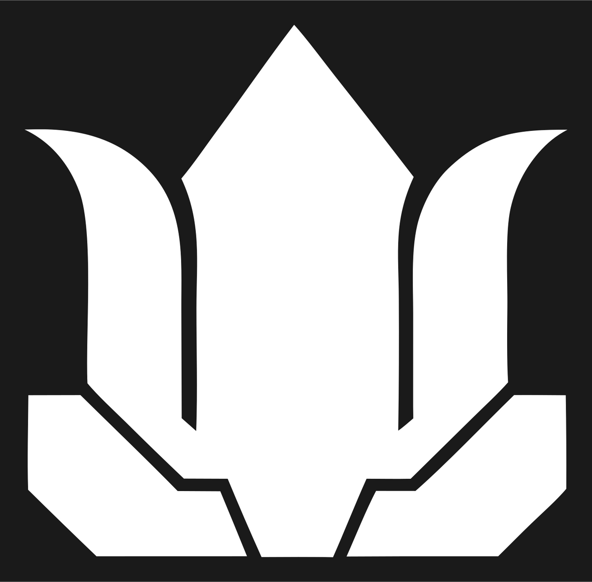 Chunky Lotus Silhouette Badge #1a1a1a/#ffffff