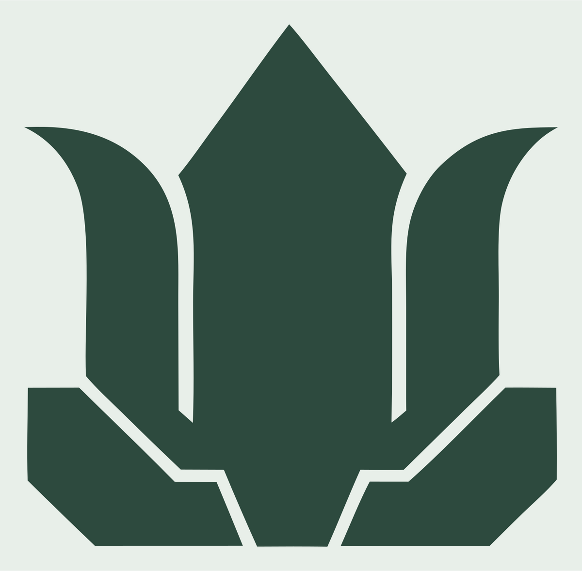 Chunky Lotus Silhouette Badge #e8efe9/#2d4a3e