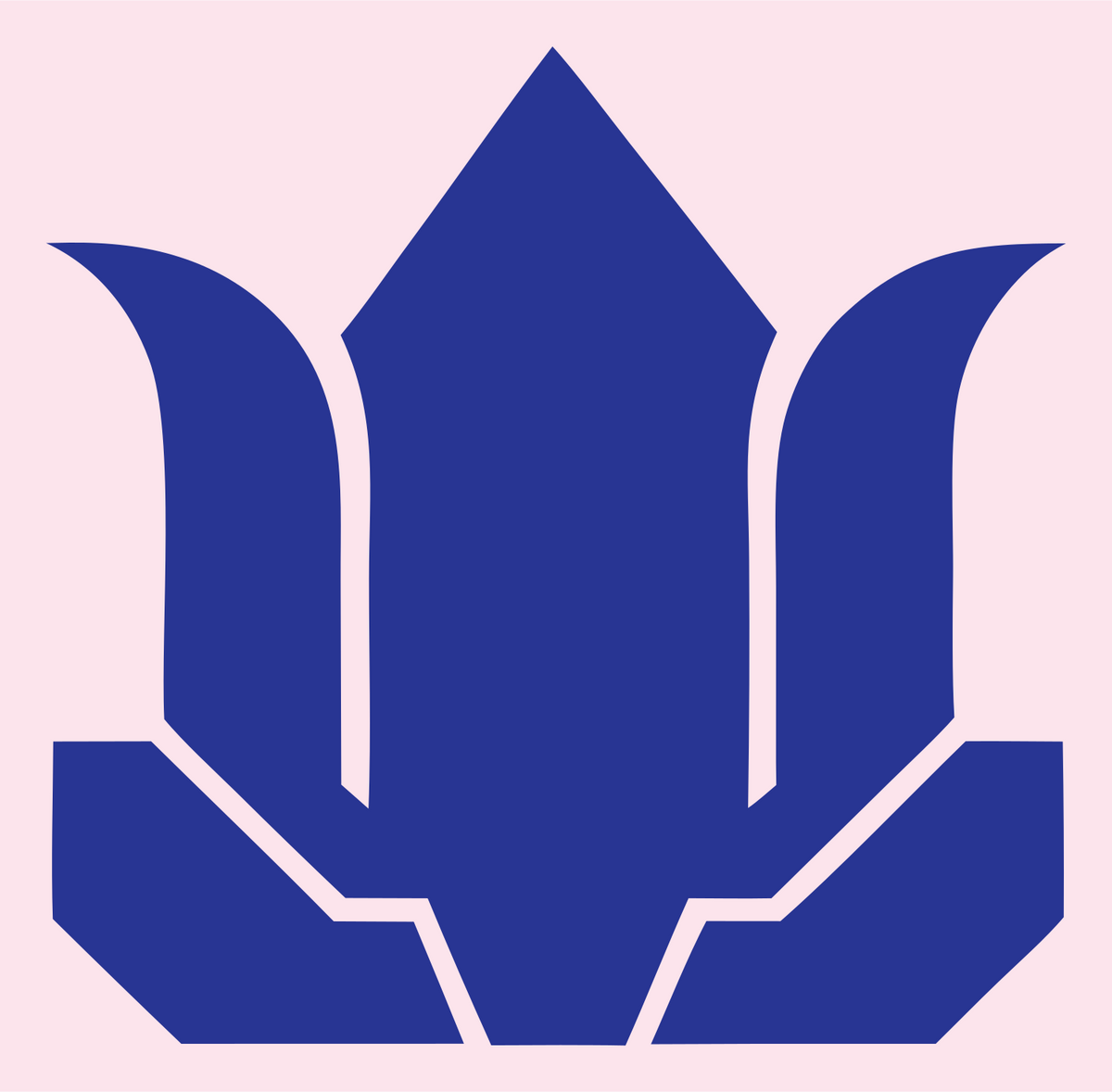 Chunky Lotus Silhouette Badge #fce4ec/#283593
