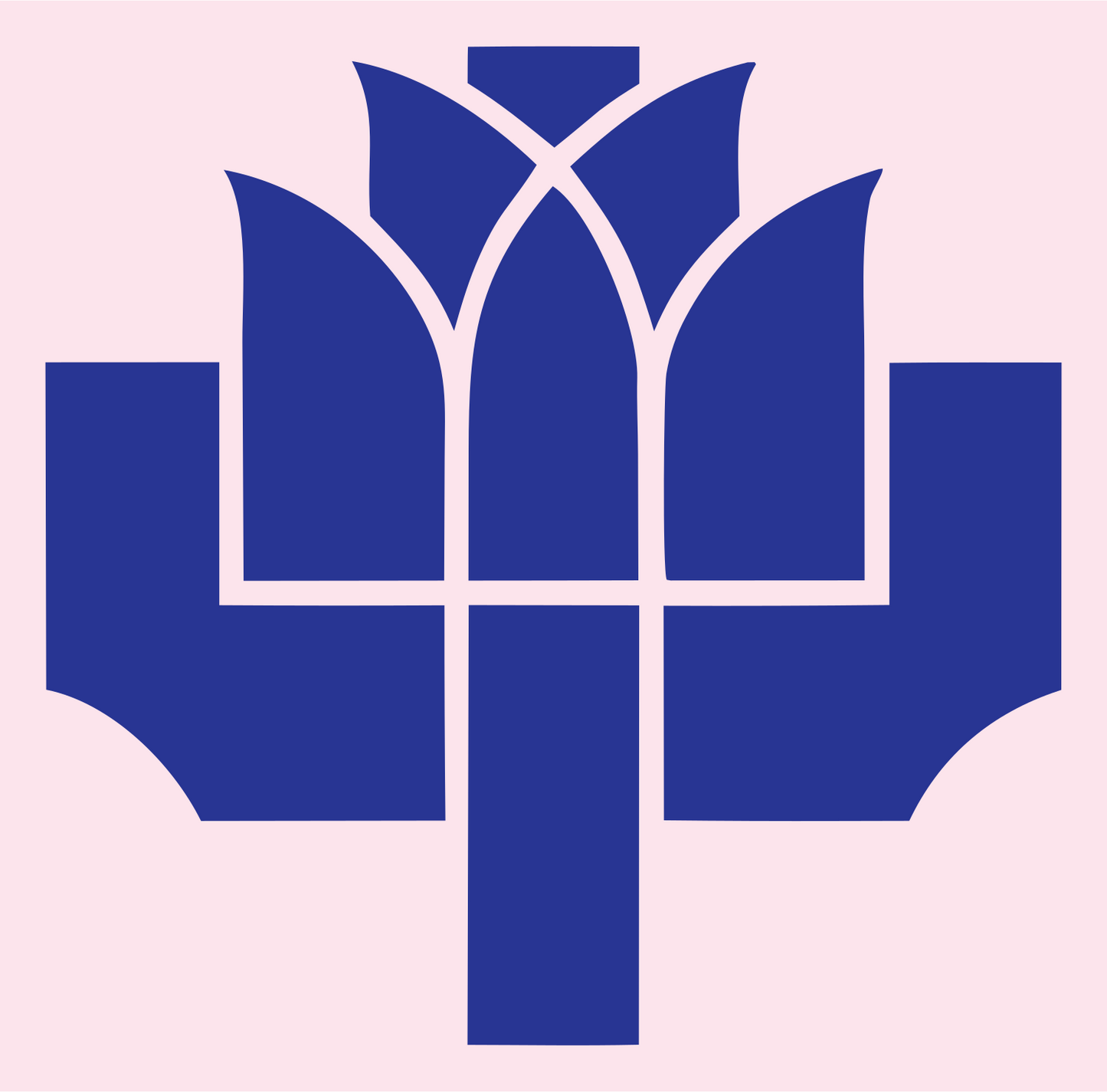 Heavy Lotus Cross Emblem #fce4ec/#283593