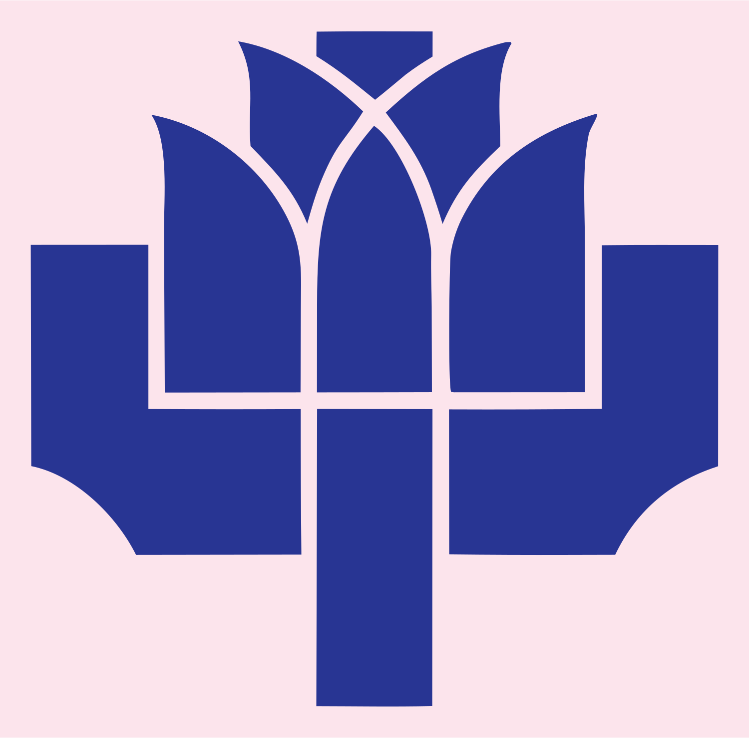 Heavy Lotus Cross Emblem #fce4ec/#283593