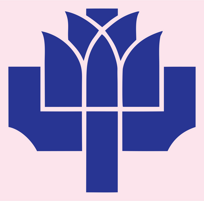 Heavy Lotus Cross Emblem #fce4ec/#283593