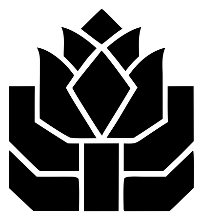 Blocky Lotus Bloom Emblem #ffffff/#000000