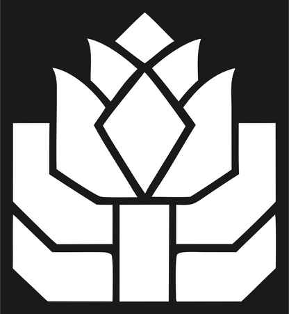 Blocky Lotus Bloom Emblem #1a1a1a/#ffffff