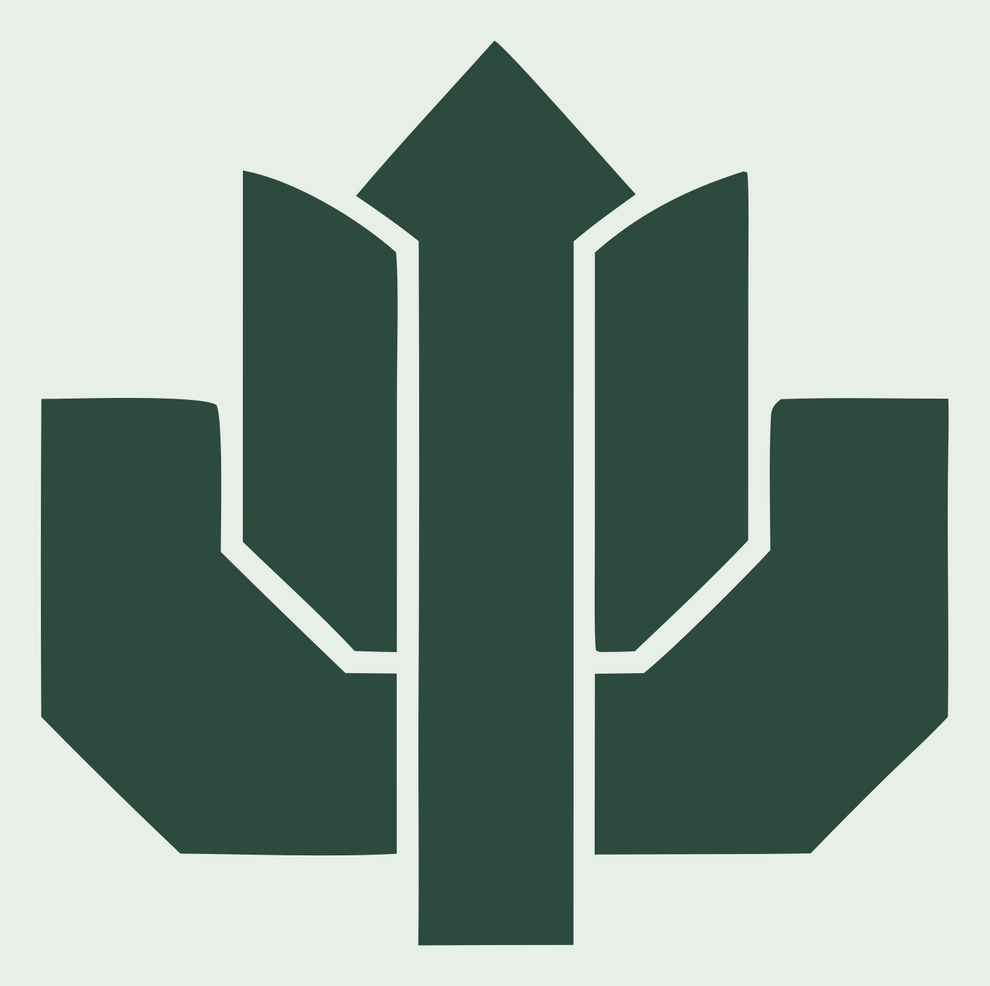 Heavy Lotus Crystal Emblem #e8efe9/#2d4a3e