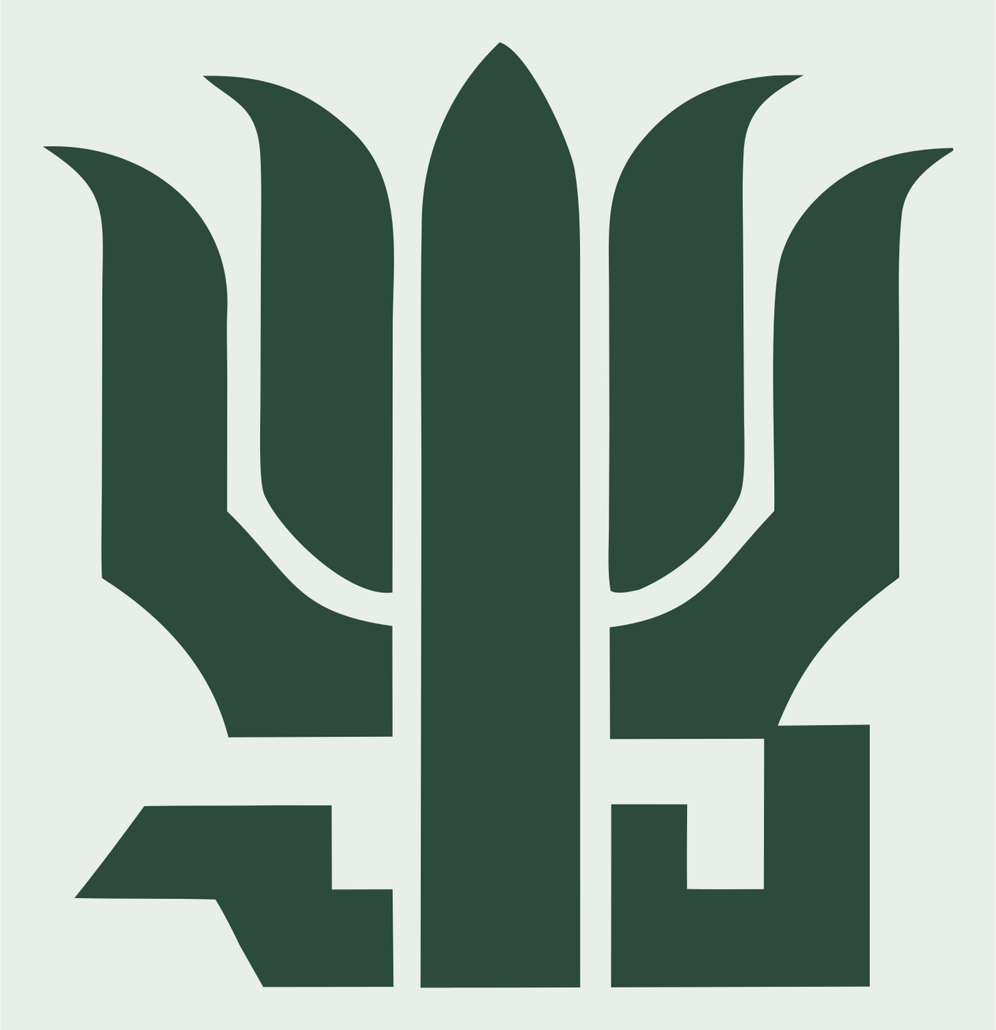 Bold Lotus Trident Mark #e8efe9/#2d4a3e