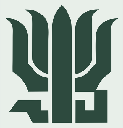 Bold Lotus Trident Mark #e8efe9/#2d4a3e