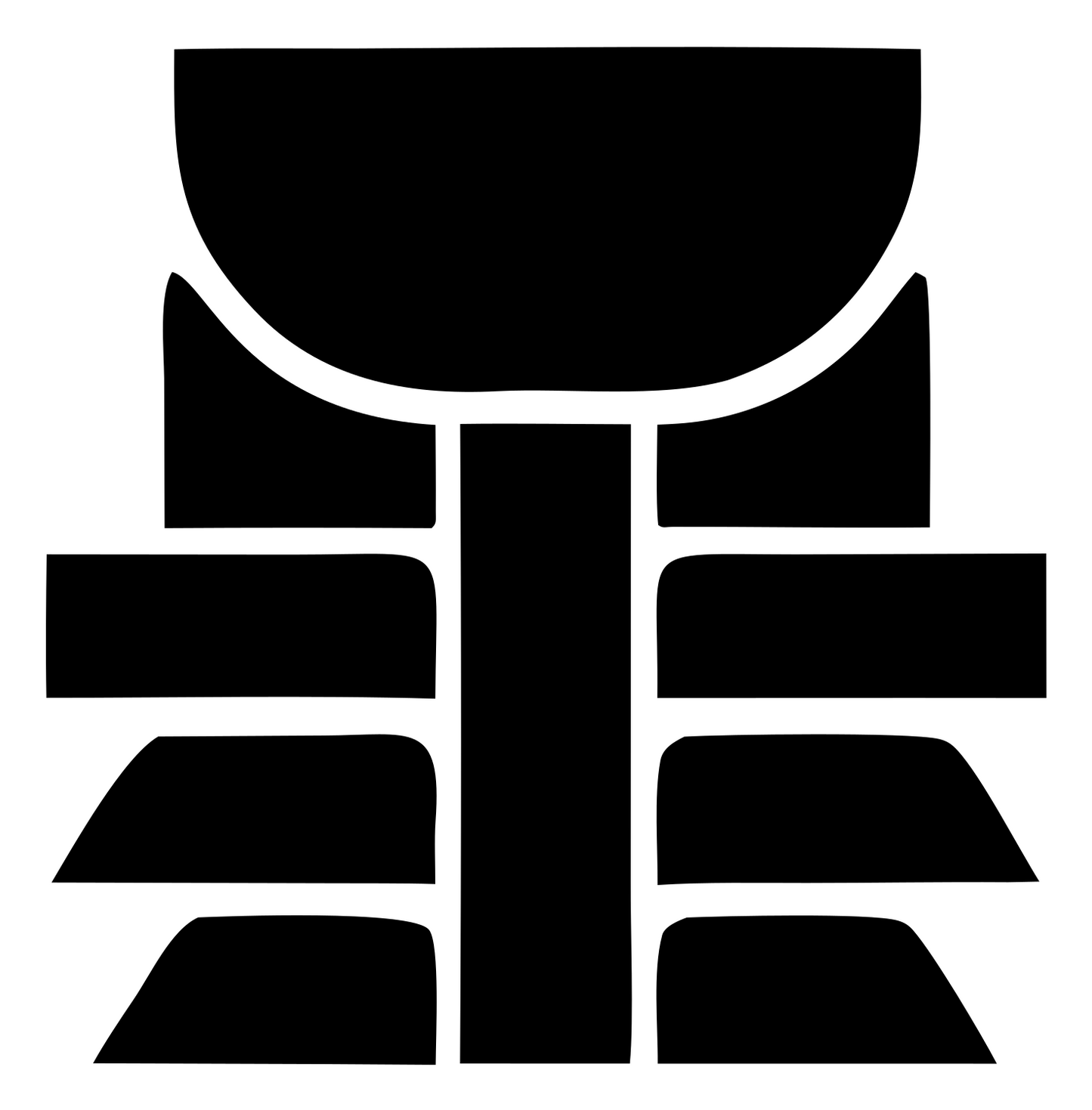 Blocky Lotus Petal Emblem #ffffff/#000000