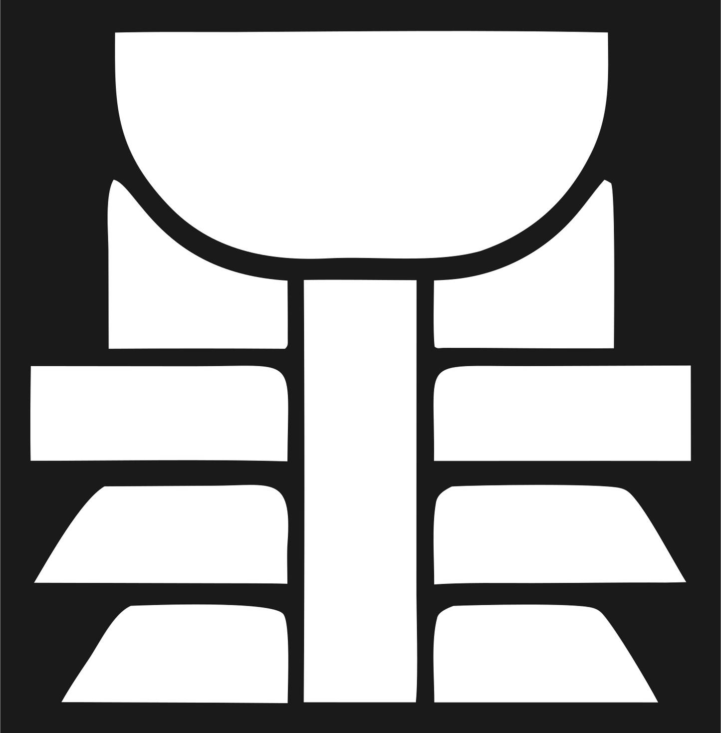 Blocky Lotus Petal Emblem #1a1a1a/#ffffff